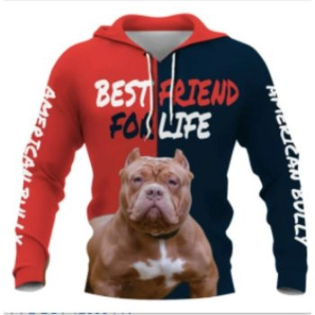 Popular Red Blue Dog Pattern Animals Hoodie