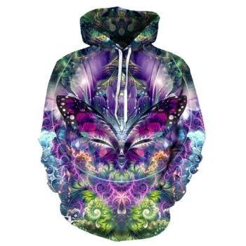 Loose And Gorgeous Colorful Butterfly Pattern Bitcoin Hoodie