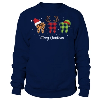 Merry Christmas Teeth Buffalo Plaid Sweatshirt