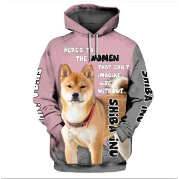 Fashion Pink Dog Pattern Animals Hoodie