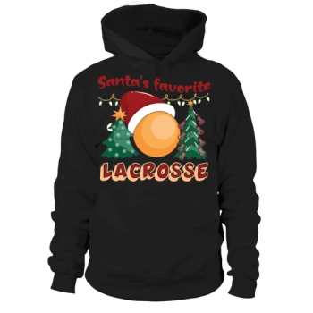 Christmas Sport Santa's Favorite Lacrosse Hoodies