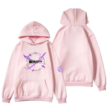 Cute Genshin Impact Game Raiden Shogun Pink Red Hoodie