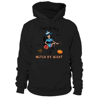 Nurse By Day Witch By Night Halloween Hoodies