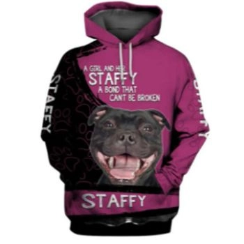 Popular And Vintage Black Purple Dog Pattern Animals Hoodie