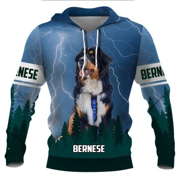 Precious Blue Dog Pattern Animals Hoodie