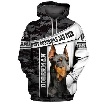 Precious And Gorgeous Black White Dog Pattern Animals Hoodie