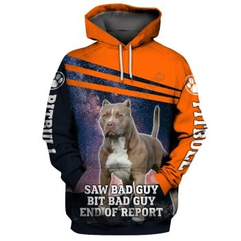 Cute Blue Orange Dog Pattern Animals Hoodie