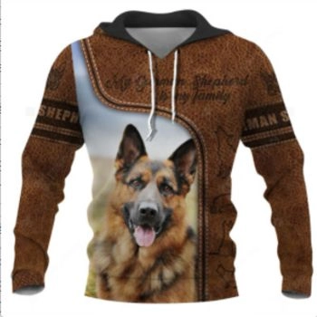 Loose And Fashion Brown Dog Pattern Animals Hoodie