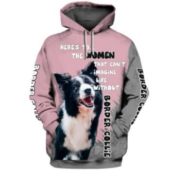 Vintage  Pink Dog Pattern Animals Hoodie