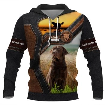 Vintage  And Loose Black Orange Dog Pattern Animals Hoodie