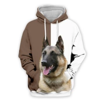 Classical And Elegance Brown Dog Pattern Animals Hoodie