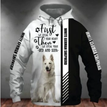 Vintage  Black White Dog Pattern Animals Hoodie