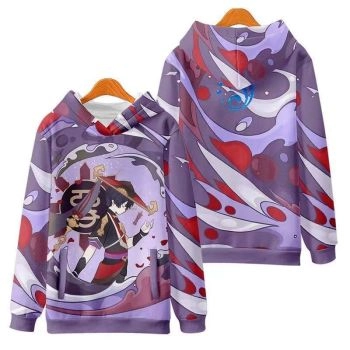 Versatile Genshin Impact Scaramouche Anime Purple Hoodie