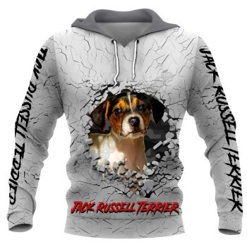 Pretty Grey Dog Pattern Animals Hoodie