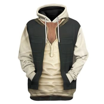Fashion Brown Black Fake Two Pieces Pattern Armor Hoodie