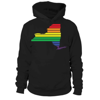 New York State Maps Rainbow LGBT Gay Men's Choir Hoodies