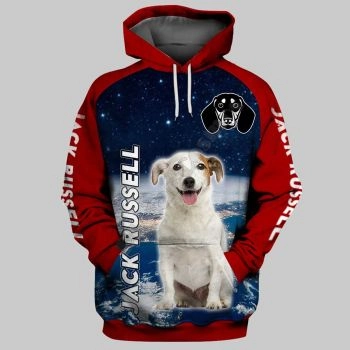 Gorgeous Blue Red Dog Pattern Animals Hoodie