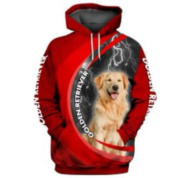 Fashion Red Dog Pattern Animals Hoodie