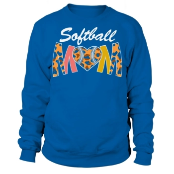 Softball Mama Leopard Mother's Day Sweatshirt