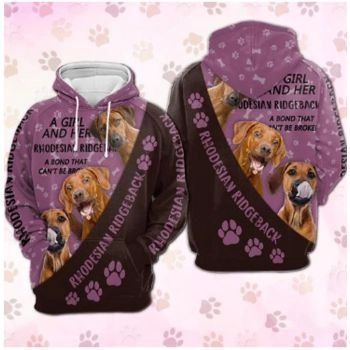 Loose And Fashion Purple Dog Pattern Animals Hoodie