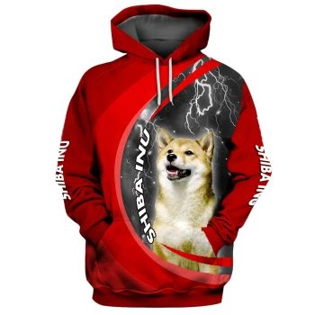 Classical  Red Dog Pattern Animals Hoodie