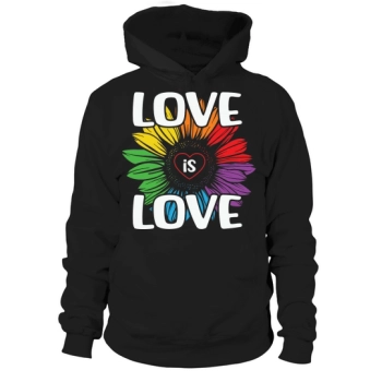 Rainbow Sunflower Love Is Love Hoodies