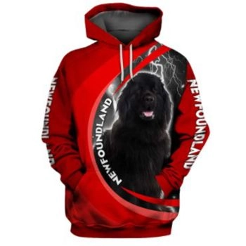 Temperament Red Dog Pattern Animals Hoodie