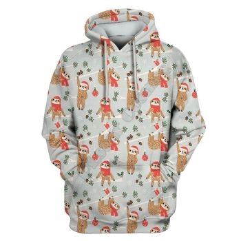  Classical And Elegance Grey Hat Santa Claus Pattern Christmas Hoodie