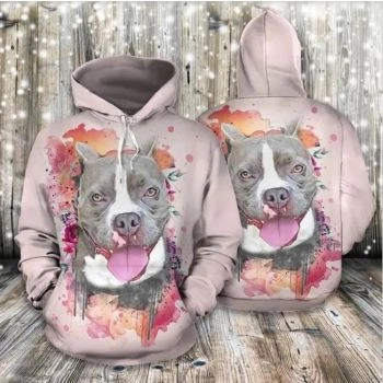 Loose And Gorgeous Pink Dog Pattern Animals Hoodie