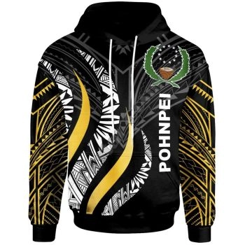 Pretty And Vintage  Black   Pohnpei Pattern Pohnpei Hoodie