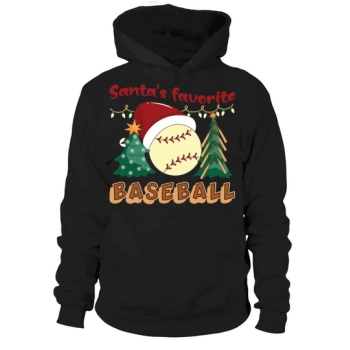 Christmas Sport Santa's Favorite Baseball Hoodies