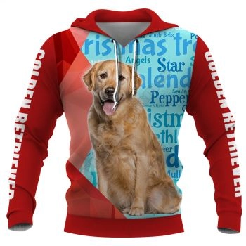 Oversize Red Dog Pattern Animals Hoodie