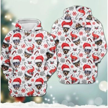 Pretty White Red Dog Pattern Animals Hoodie