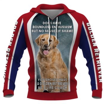 Fashion And Gorgeous Red Blue Dog Pattern Animals Hoodie