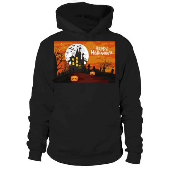 Halloween Haunted House Vector Hoodies