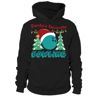 Christmas Sport Santa's Favorite Bowling Hoodies