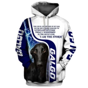 Popular And Vintage Blue White Dog Pattern Animals Hoodie