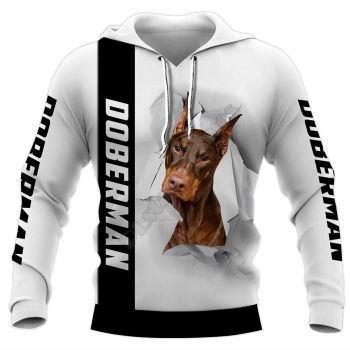 Popular White Dog Pattern Animals Hoodie