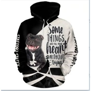  Precious And Cute Black White Dog Pattern Animals Hoodie