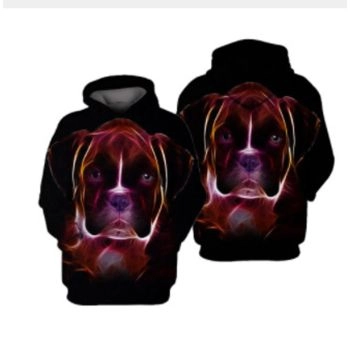 Fashion Black Dog Pattern Animals Hoodie