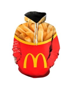 Precious Red Mcdonald'S Pattern Food Hoodie
