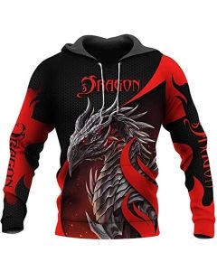 Dungeons and Dragons Hoodie &#8211; Tattoo Black and Red 3D Print Hoodie