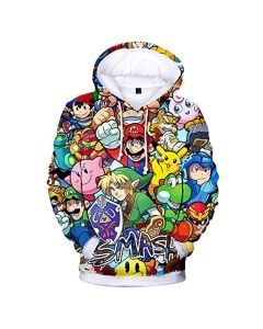 Mario Hoodie DQS Smash Brother 3D Full Print Drawstring Hooded Pullover Sweatshirt