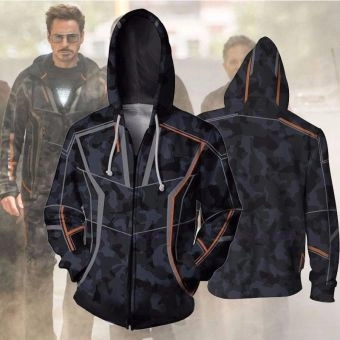 Tony Stark Printed cosplay zipper shirt jacket sweatshirt