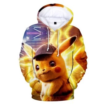  cartoon pet elf Pikachu loose hooded sweatshirt