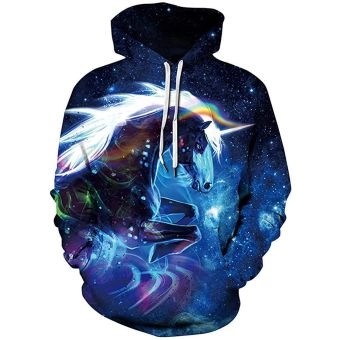  Printed Galaxy Unicorn Sweatshirt 