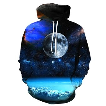 Cosmic Galaxy print hooded sweatshirt