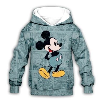 Vintage  Blue Mouse Pattern Animals Hoodie