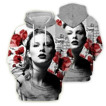  Oversize Grey Taylor Swift Pattern Taylor Swift Hoodie