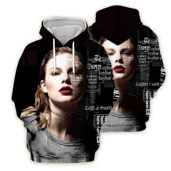  Vintage  And Loose Black Taylor Swift Pattern Taylor Swift Hoodie